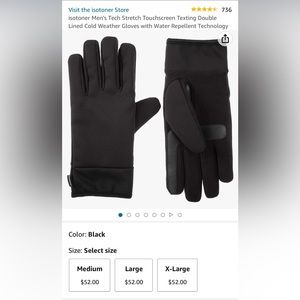 NWT isotoner men’s XL gloves